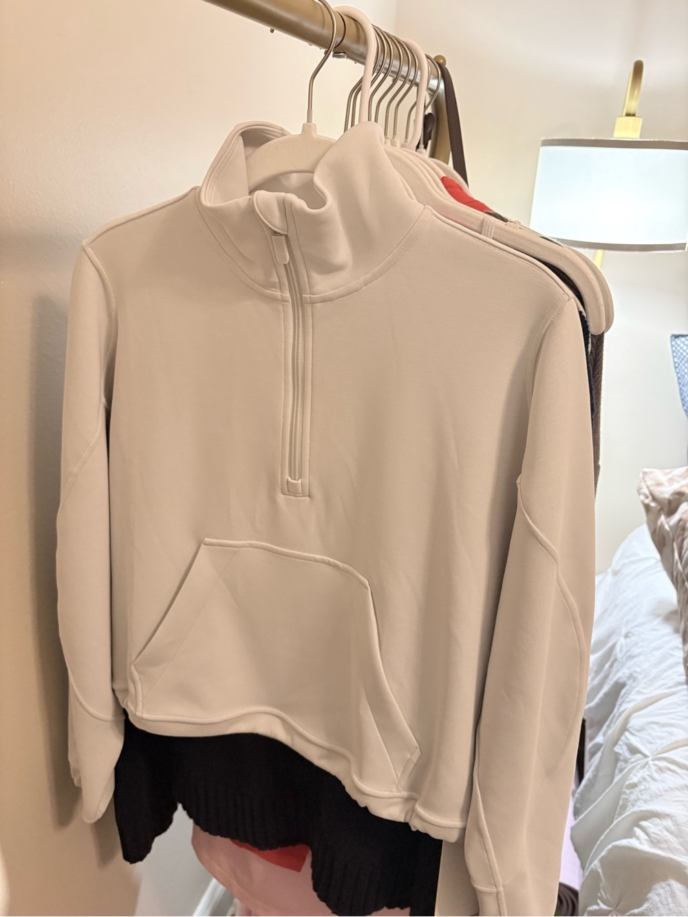 lululemon athletica Cream Half-Zip Funnel Neck Pullover - Women